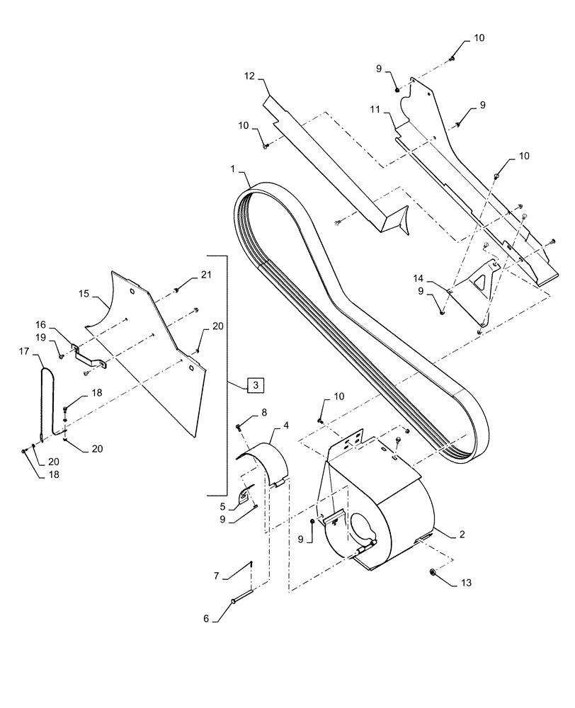 Схема запчастей Case IH 7140 - (60.120.AI[03]) - VAR - 425086, 425088, 425125 - DRIVE, HEADER, ROCK TRAP, SINGLE SPEED (60) - PRODUCT FEEDING
