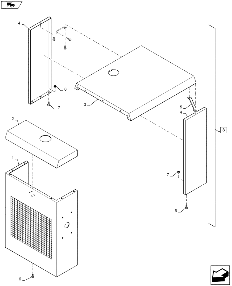 Схема запчастей Case IH P170 - (09-01) - HOOD ASSEMBLY (09) - CHASSIS/ATTACHMENTS