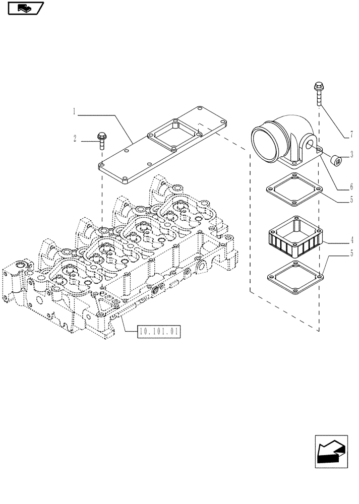 Схема запчастей Case IH P85 - (10.254.01[02]) - INTAKE MANIFOLD - P85 (10) - ENGINE