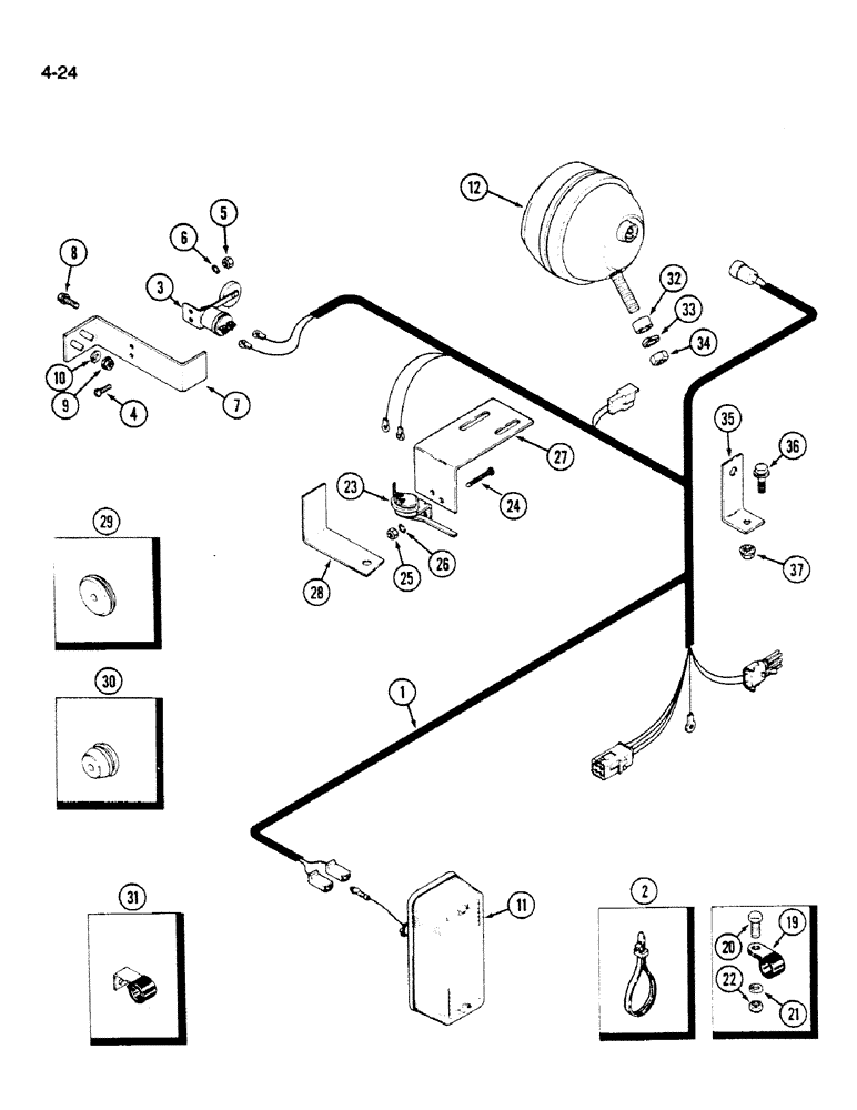 Схема запчастей Case IH 1620 - (4-024) - GRAIN TANK HARNESS (06) - ELECTRICAL