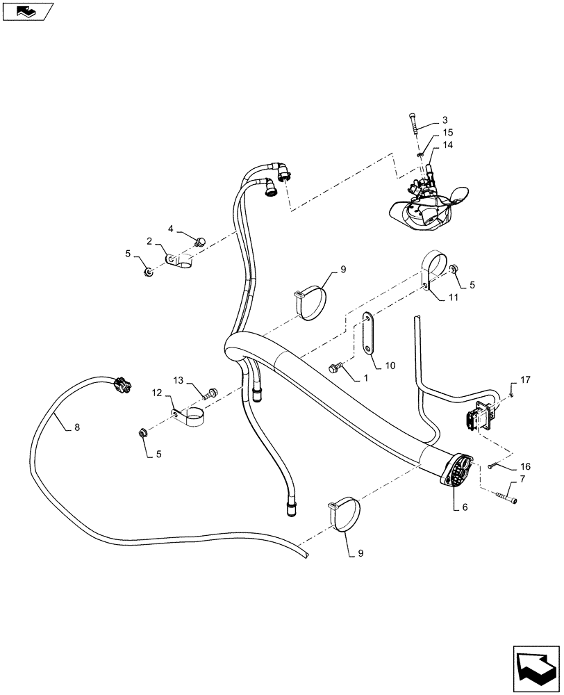 Схема запчастей Case IH 6130 - (10.500.AG[02]) - DEF/ ADBLUE, DEF LINES, SUPPLY, CONNECTING, EXHAUST SYSTEM (10) - ENGINE