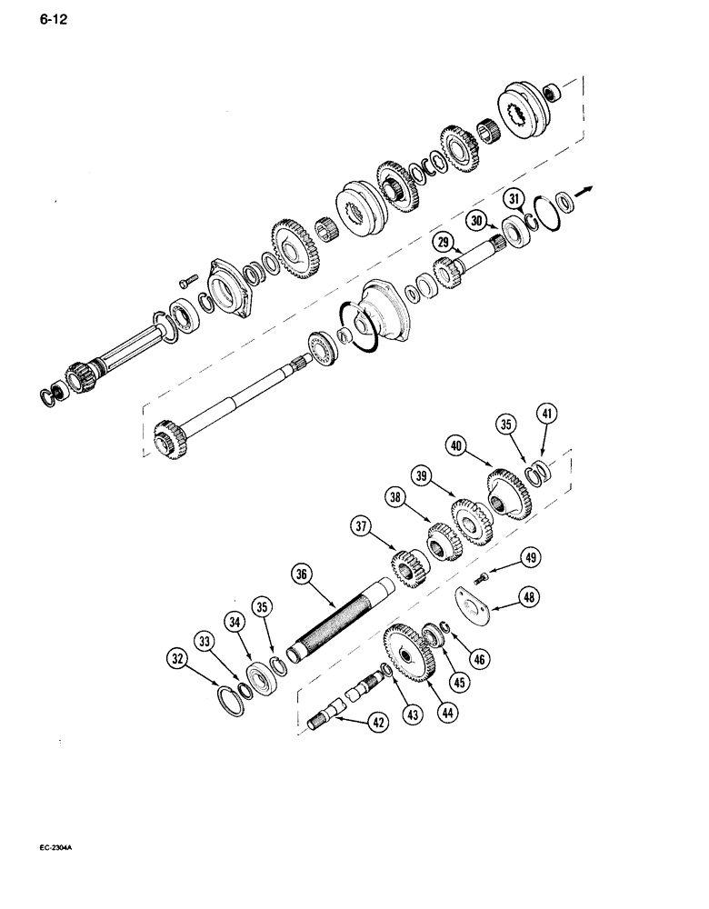 Схема запчастей Case IH 995 - (6-012) - SPEED TRANSMISSION, WITHOUT CREEPER (06) - POWER TRAIN