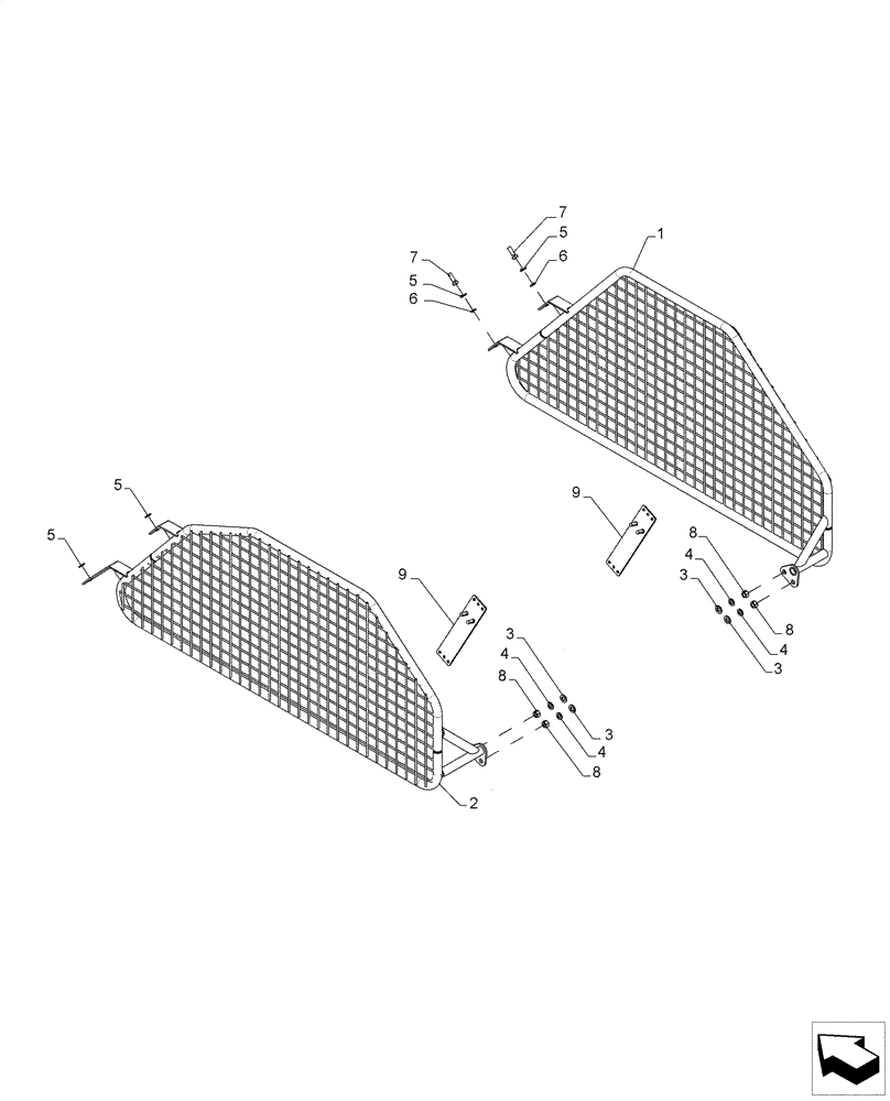 Схема запчастей Case IH A8800 - (90.118.AX[07]) - SCREEN, ASSY (90) - PLATFORM, CAB, BODYWORK AND DECALS