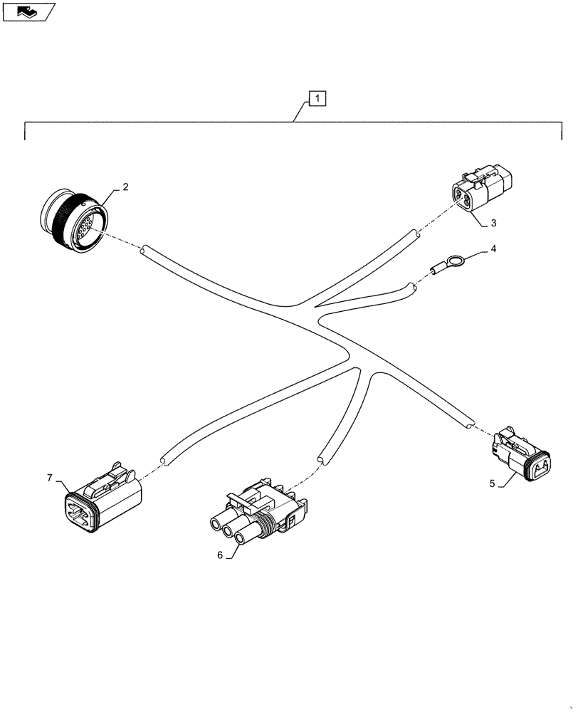 Схема запчастей Case IH 2240 - (55.680.AA[02]) - AUTO GUIDANCE FRAME HARNESS (55) - ELECTRICAL SYSTEMS