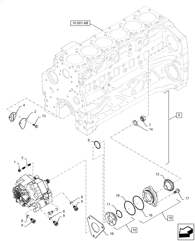 Схема запчастей Case IH PUMA 2304 - (10.218.AQ[01]) - INJECTION PUMP (10) - ENGINE