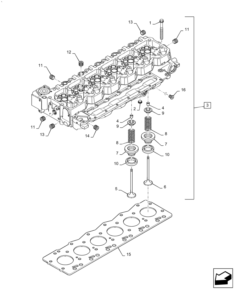 Схема запчастей Case IH PUMA 2304 - (10.101.AA) - CYLINDER HEAD (10) - ENGINE