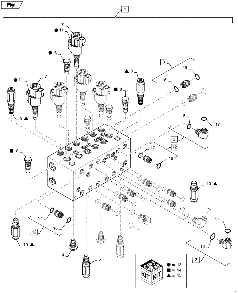 Схема запчастей Case IH 2240 - (35.911.AF[01]) - BOOM CONTROL VALVE (35) - HYDRAULIC SYSTEMS