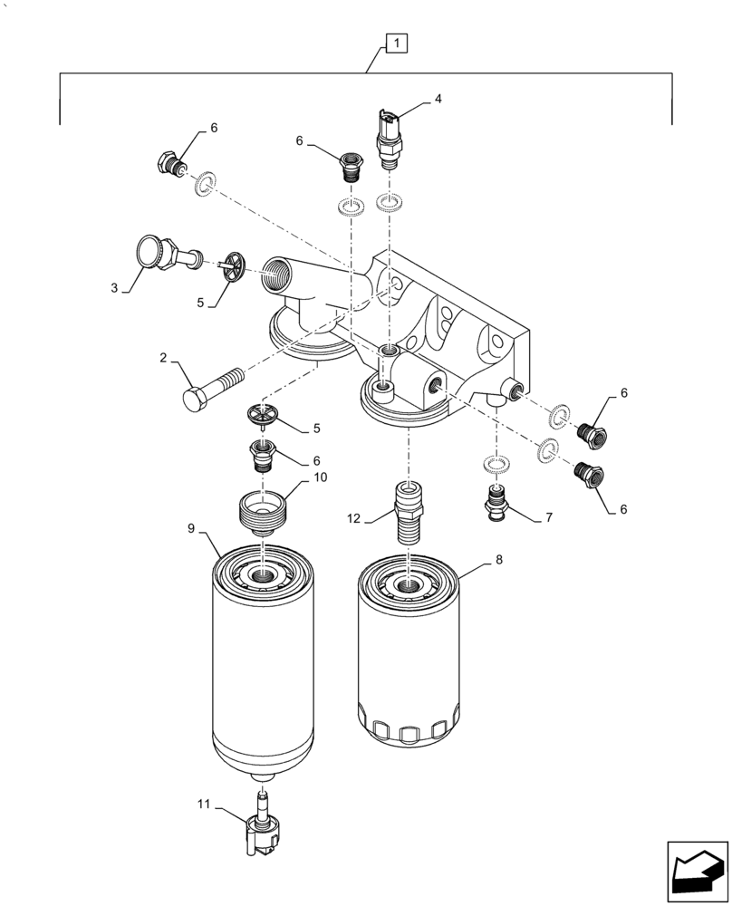 Схема запчастей Case IH PUMA1654 - (10.206.AG[02]) - FUEL FILTER (10) - ENGINE