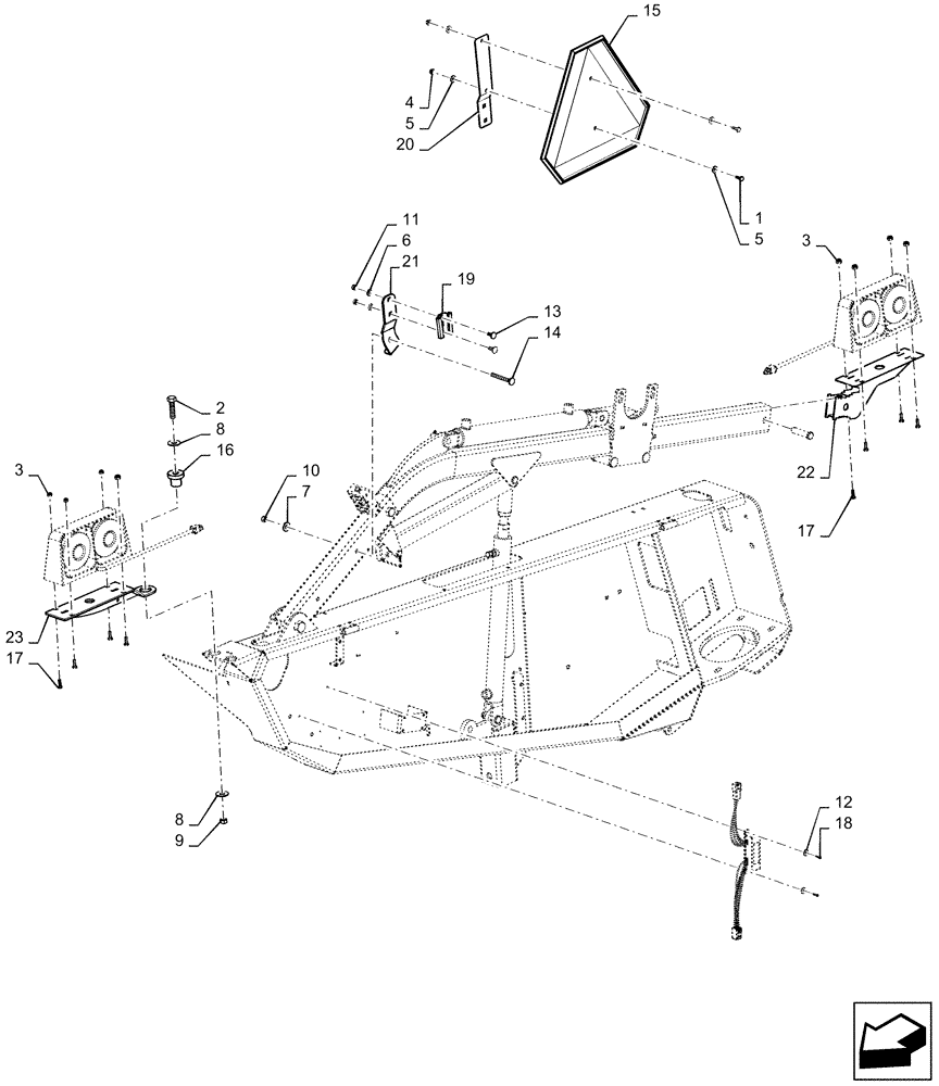 Схема запчастей Case IH DH363 - (44.530.AA[06]) - MOUNT, TRANSPORT LIGHT ASSY (44) - WHEELS