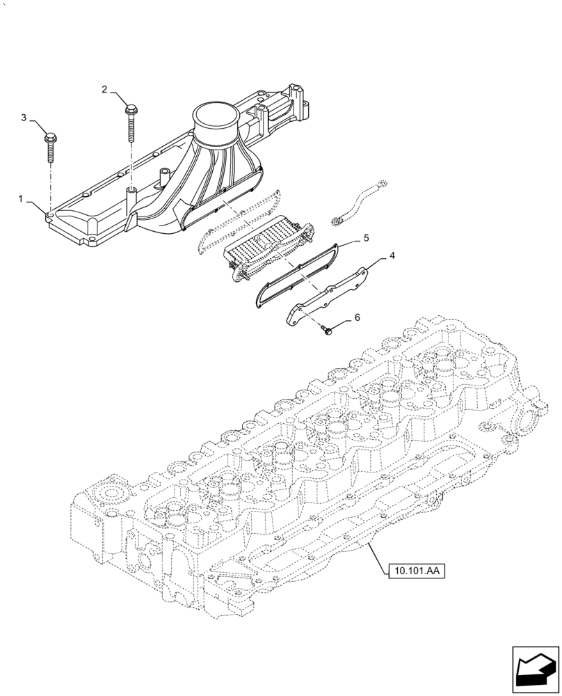Схема запчастей Case IH PUMA 2304 - (10.254.AM) - INTAKE MANIFOLD (10) - ENGINE