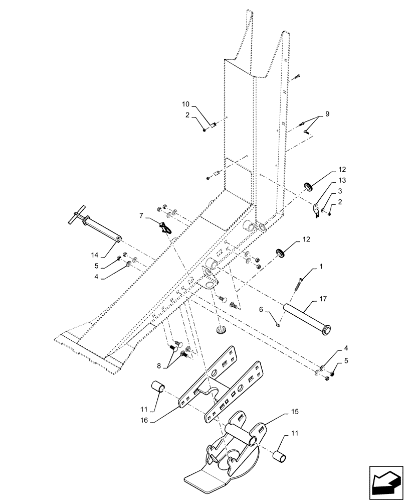 Схема запчастей Case IH DH363 - (44.530.AA[03]) - STRUT, LOCK ASSY (44) - WHEELS