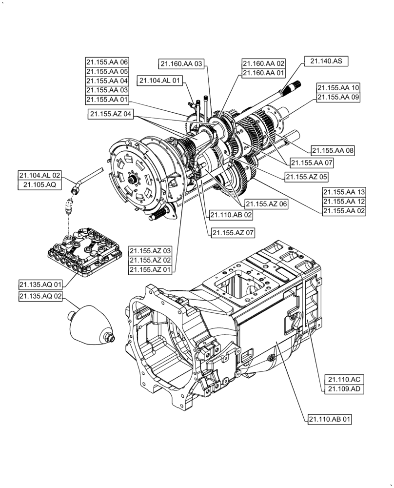 Схема запчастей Case IH PUMA 2304 - (00.000.21[01]) - PICTORIAL INDEX - TRANSMISSION (00) - GENERAL & PICTORIAL INDEX