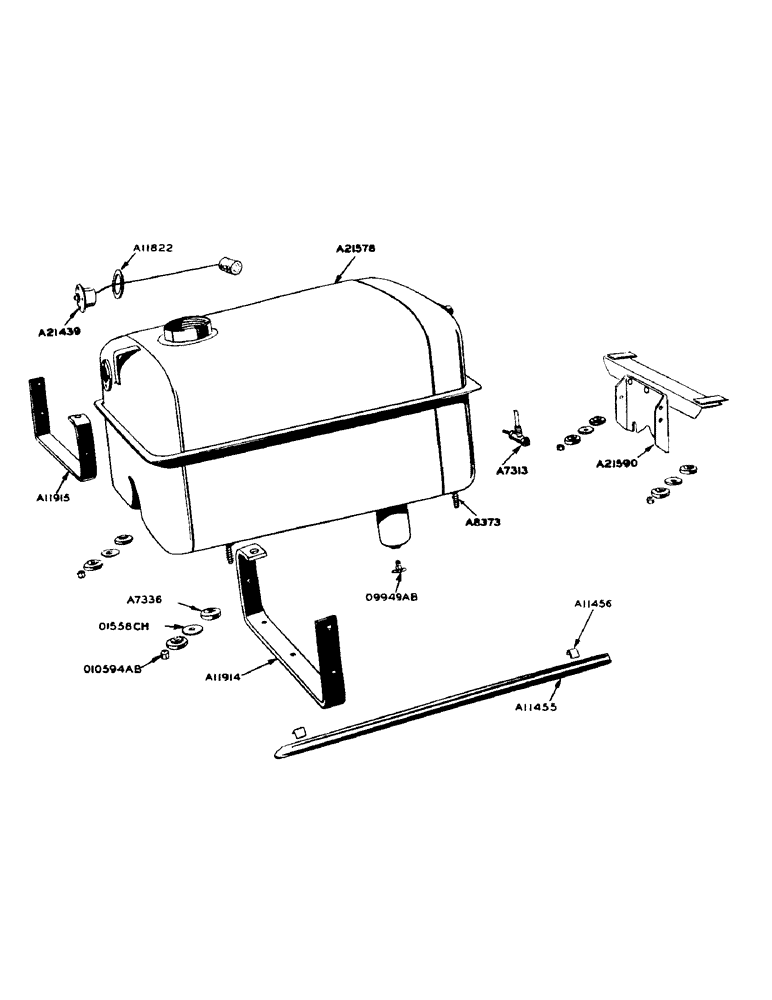 Схема запчастей Case IH 940 - (2-022) - DIESEL ENGINE, FUEL TANKS AND SUPPORTS, SEE PAGE 8 & 9 OF (03) - FUEL SYSTEM