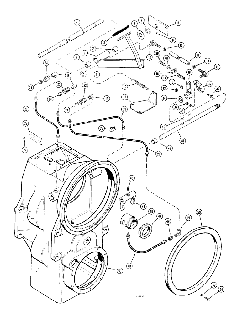 Схема запчастей Case IH 1470 - (080) - CLUTCH PEDAL AND TRANSMISSION LUBRICATION (06) - POWER TRAIN