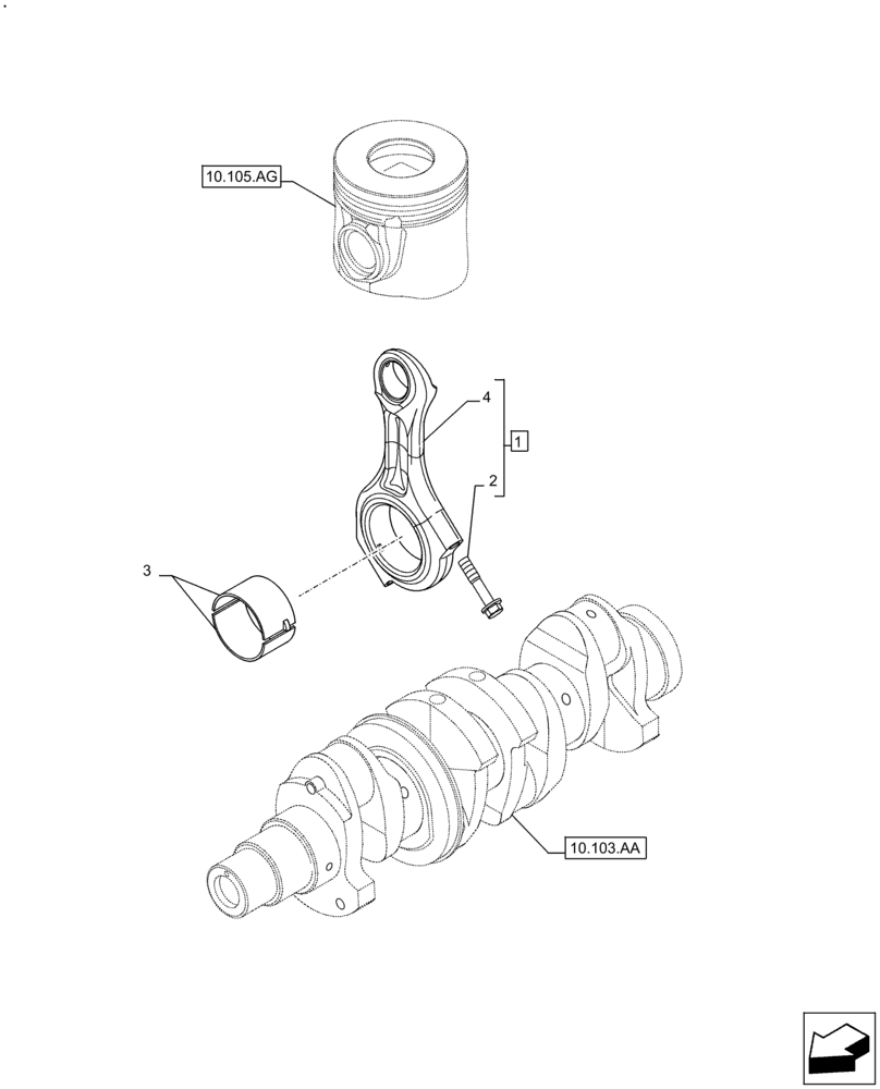 Схема запчастей Case IH F5DFL463A F022 - (10.105.AB) - CONNECTING ROD (10) - ENGINE