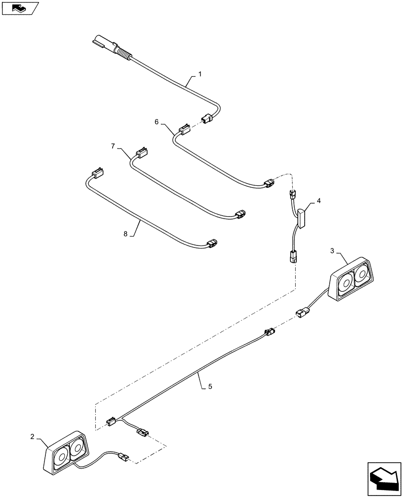 Схема запчастей Case IH DH213 - (88.100.44[02]) - KIT, TRANSPORT LIGHTS, 2-WHEEL (88) - ACCESSORIES