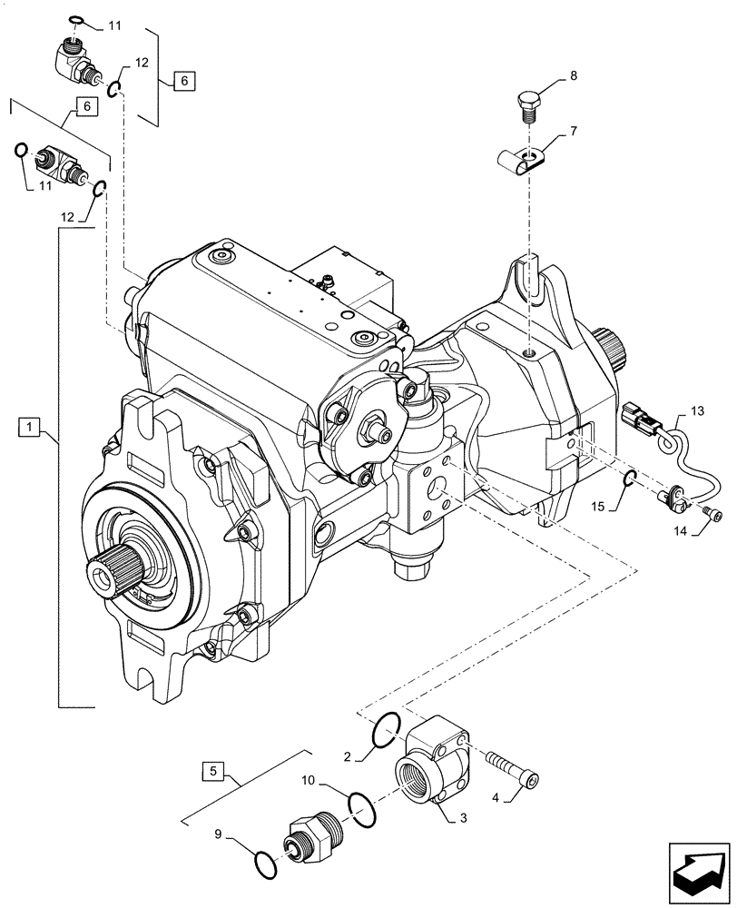 Схема запчастей Case IH MAGNUM 370 - (21.506.BG[05]) - TRANSMISSION - CVT - HYDRO MOTOR / PUMP ASSY. (21) - TRANSMISSION