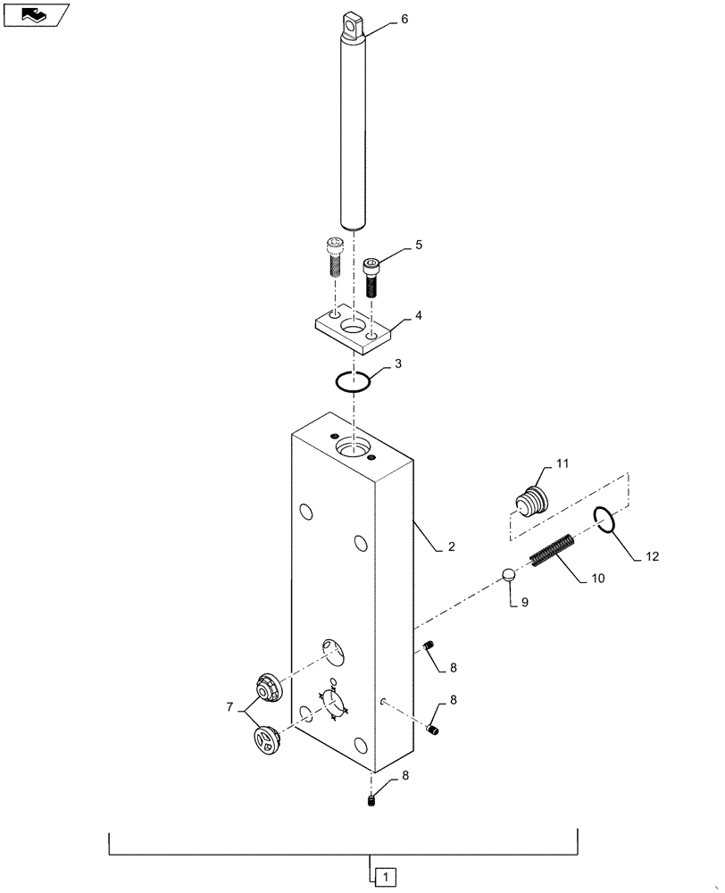 Схема запчастей Case IH MAGNUM 370 - (21.505.AR[01]) - TRANSMISSION - CVT - HAND BRAKE VALVE ASSY. (21) - TRANSMISSION