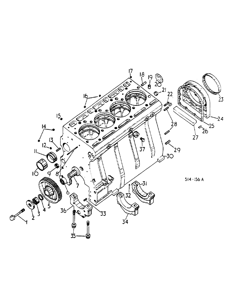 Схема запчастей Case IH 268 - (12-067) - CRANKCASE AND RELATED PARTS Power