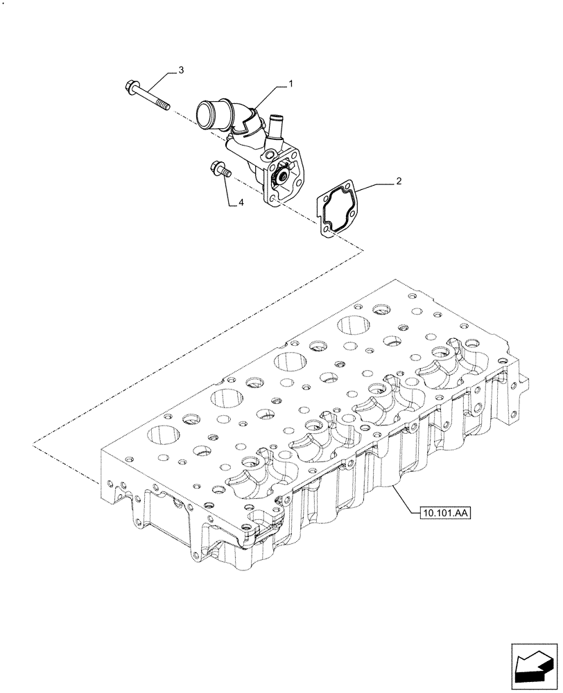 Схема запчастей Case IH F5DFL413H A017 - (10.400.BC) - THERMOSTAT (10) - ENGINE
