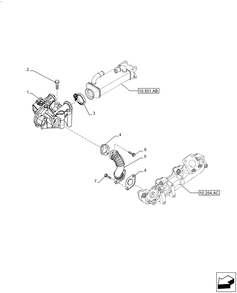 Схема запчастей Case IH F5DFL463A F018 - (10.501.AA) - EXHAUST SYSTEM, EGR, CONTROL VALVE (10) - ENGINE