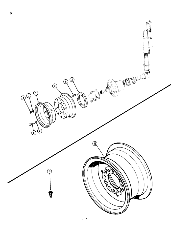 Схема запчастей Case IH 885 - (06) - FRONT WHEELS, 885, 990 AND 1210 ORCHARD TRACTOR (06) - POWER TRAIN