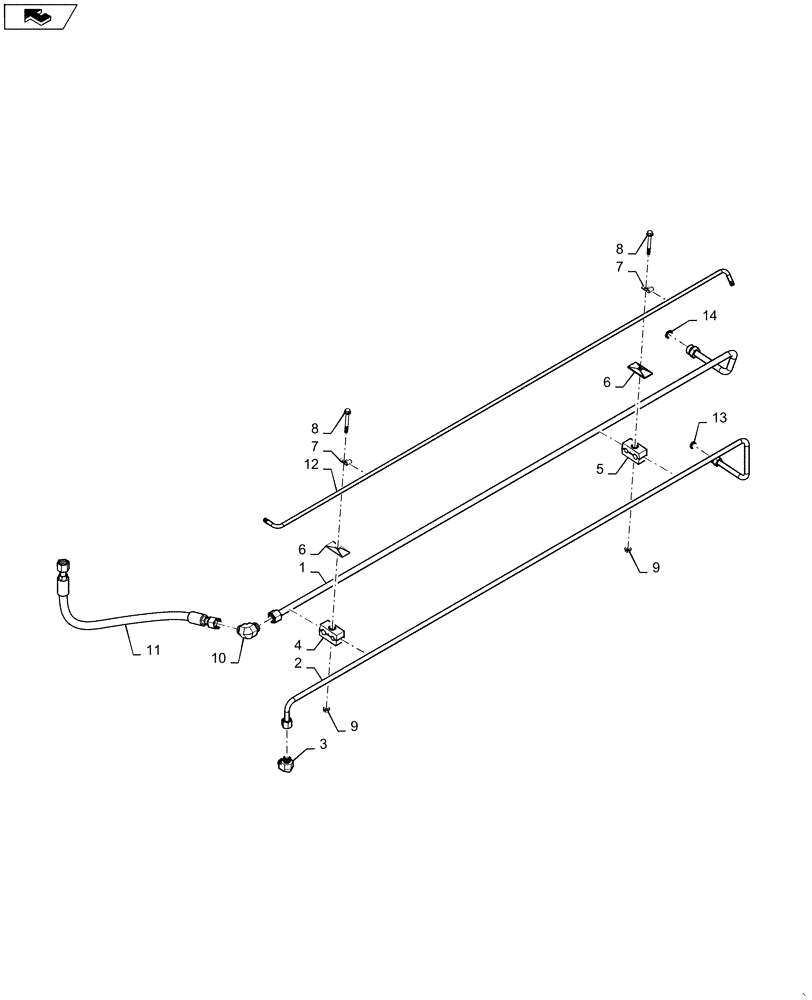 Схема запчастей Case IH 6130 - (35.745.AB) - HYDRAULIC LINE, SCREEN, AIR (35) - HYDRAULIC SYSTEMS