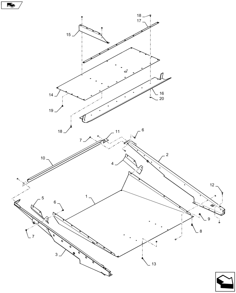 Схема запчастей Case IH 7140 - (74.118.AK) - SUPPORT, SIEVE, LOWER (74) - CLEANING