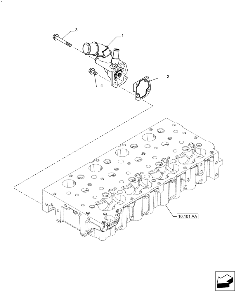 Схема запчастей Case IH F5DFL463A F018 - (10.400.BC) - THERMOSTAT (10) - ENGINE