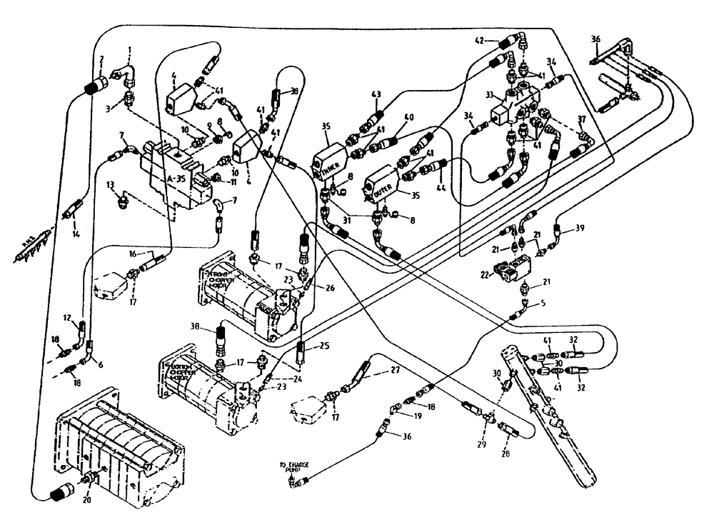 Схема запчастей Case IH 7700 - (B05[75A]) - HYDRAULIC CIRCUIT {ROTARY CHOPPER} Hydraulic Components & Circuits
