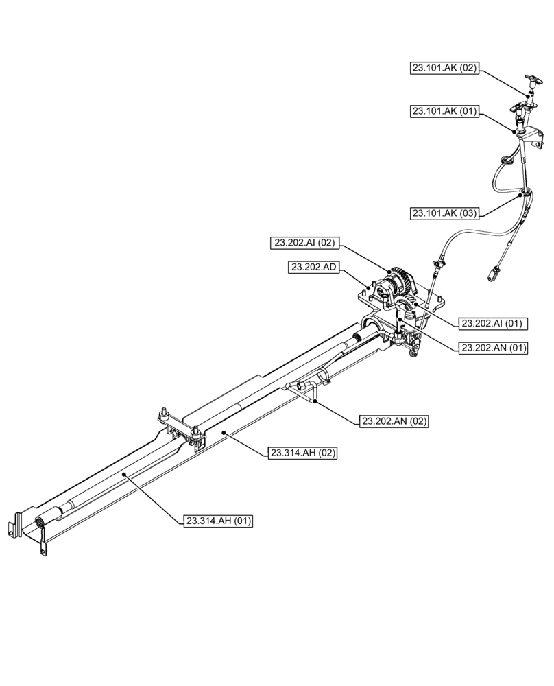 Схема запчастей Case IH FARMALL 65C - (23.000.00[01]) - SECTION INDEX - 4WD LINES (23) - FOUR WHEEL DRIVE SYSTEM