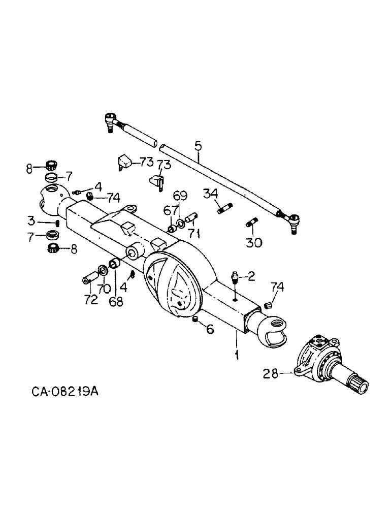 Схема запчастей Case IH 3688HC - (07-44[02]) - DRIVE TRAIN, PLANETARY STEERING AXLE, TRACTORS WITH ALL WHEEL DRIVE, WITH TWO PIECE DRIVE SHAFT (04) - Drive Train