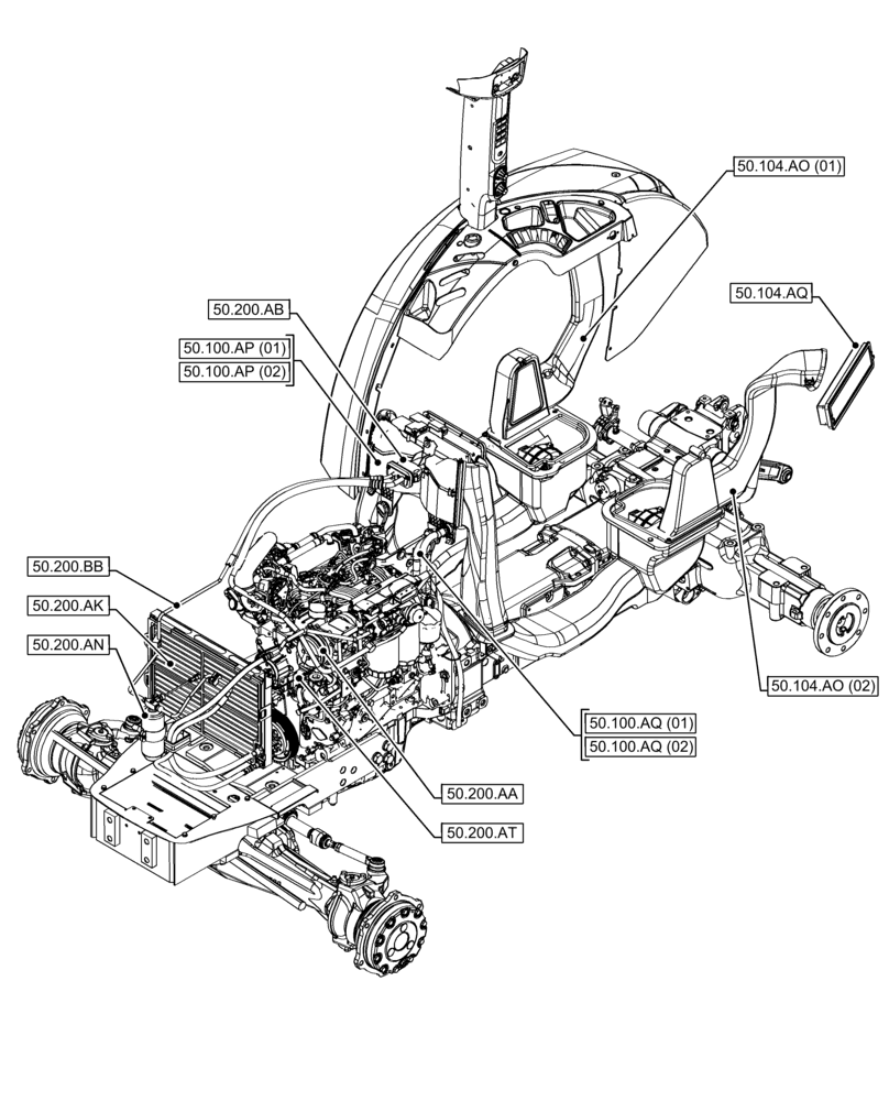 Схема запчастей Case IH FARMALL 75C - (50.000.00) - SECTION INDEX - CAB CLIMATE CONTROL (50) - CAB CLIMATE CONTROL
