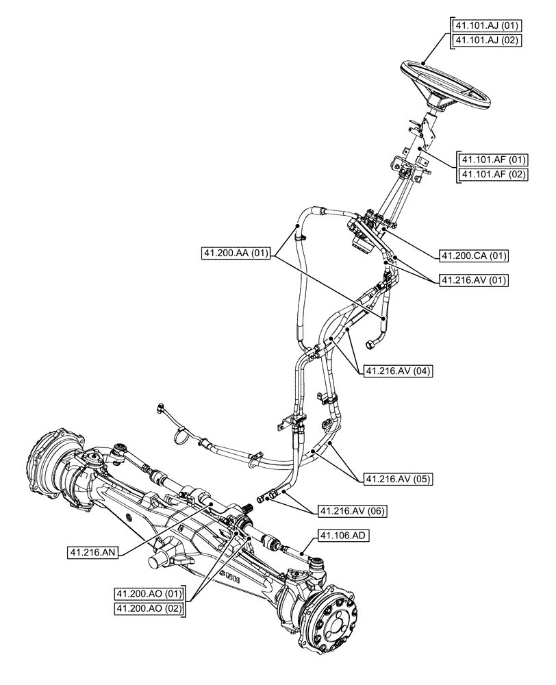 Схема запчастей Case IH FARMALL 65C - (41.000.00[01]) - SECTION INDEX - STEERING (41) - STEERING