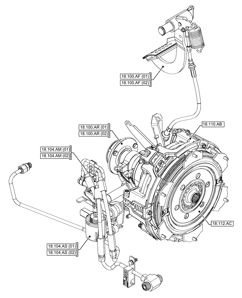 Схема запчастей Case IH FARMALL 75C - (18.000.00[01]) - SECTION INDEX - CLUTCH (18) - CLUTCH