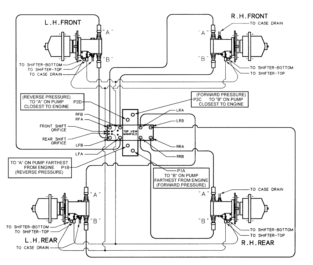 Схема запчастей Case IH 3150 - (06-019) - MANIFOLD TO WHEEL MOTOR Hydraulic Plumbing