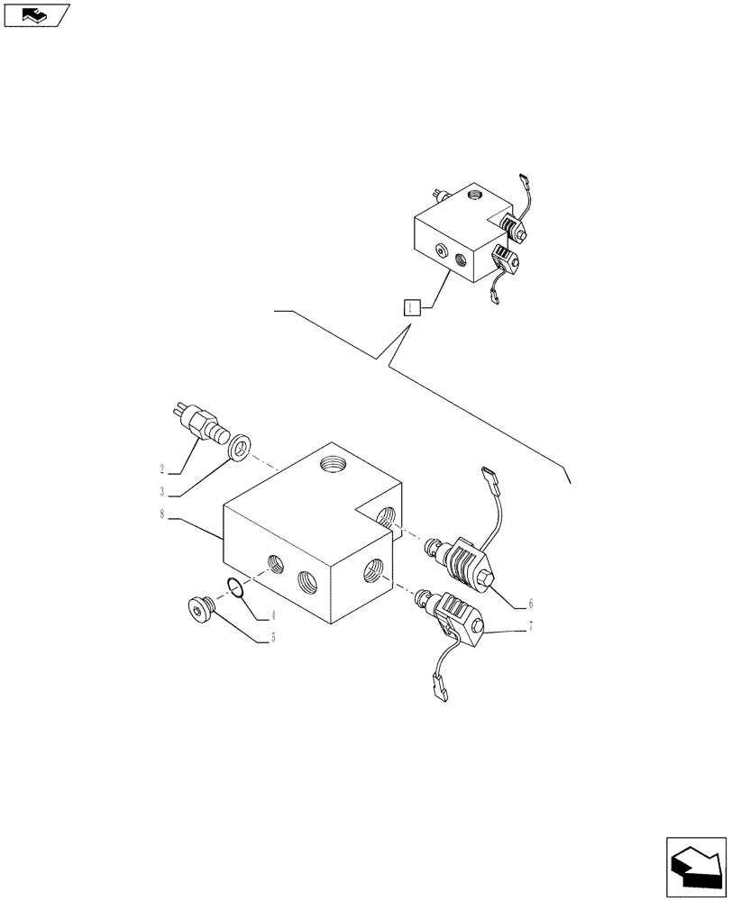 Схема запчастей Case IH PUMA 170 - (33.220.0203[03]) - ABS SYSTEM - TRAILER BRAKE VALVE (ITALY) - MANIFOLD - BREAKDOWN (VAR.743980 / 720418) (33) - BRAKES & CONTROLS