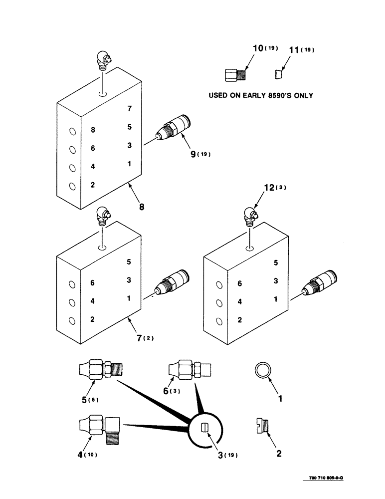Схема запчастей Case IH 8590 - (6-54) - LUBE KIT, MAIN BALER, 700710805 LUBE KIT, MAIN BALER, COMPLETE (14) - BALE CHAMBER