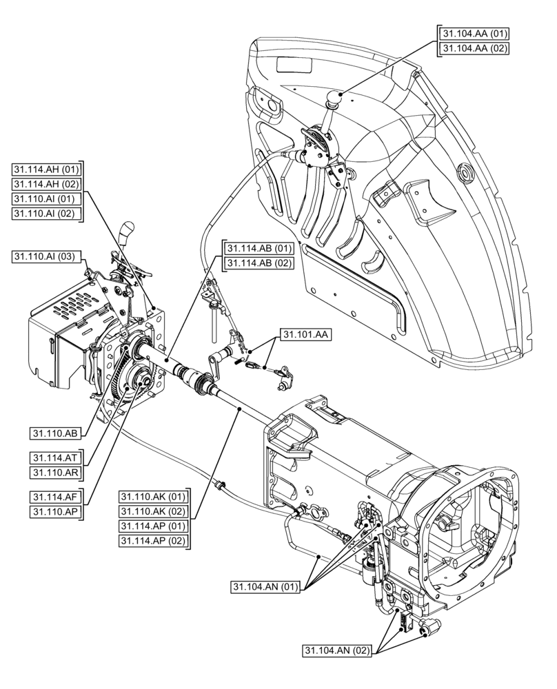 Схема запчастей Case IH FARMALL 65C - (31.000.00) - SECTION INDEX - IMPLEMENT POWER TAKE-OFF (31) - IMPLEMENT POWER TAKE OFF