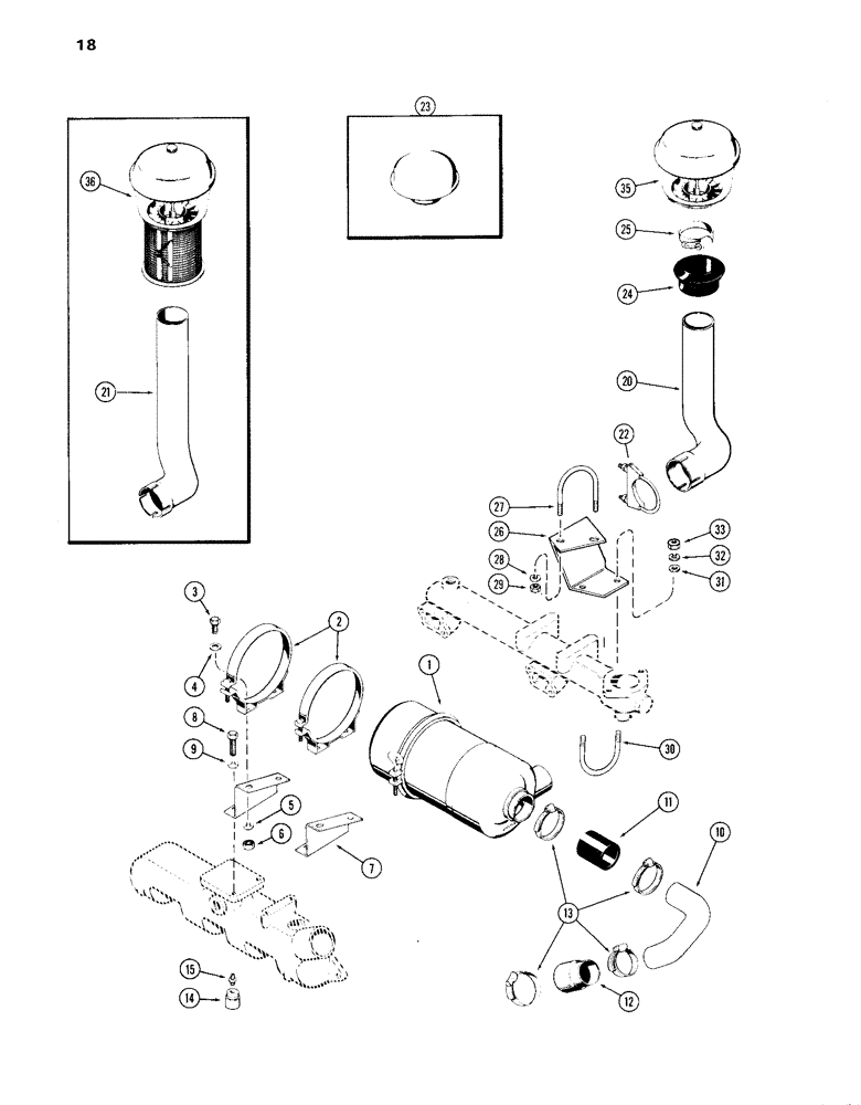 Схема запчастей Case IH 870 - (018) - AIR INDUCTION SYSTEM, (336B) DIESEL ENGINE (02) - ENGINE