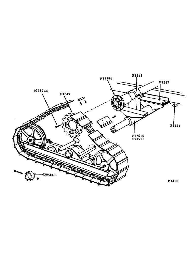Схема запчастей Case IH 1000 - (19) - BOGIE AXLE (48) - TRACKS & TRACK SUSPENSION