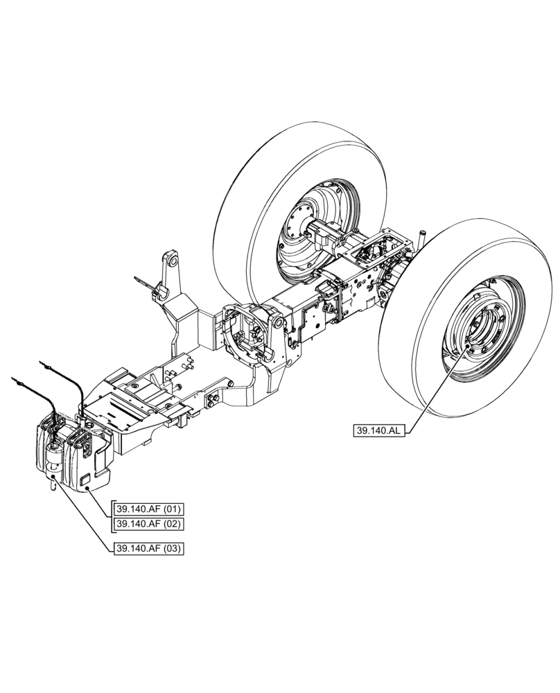Схема запчастей Case IH FARMALL 65C - (39.000.00) - SECTION INDEX - FRAME (39) - FRAMES AND BALLASTING
