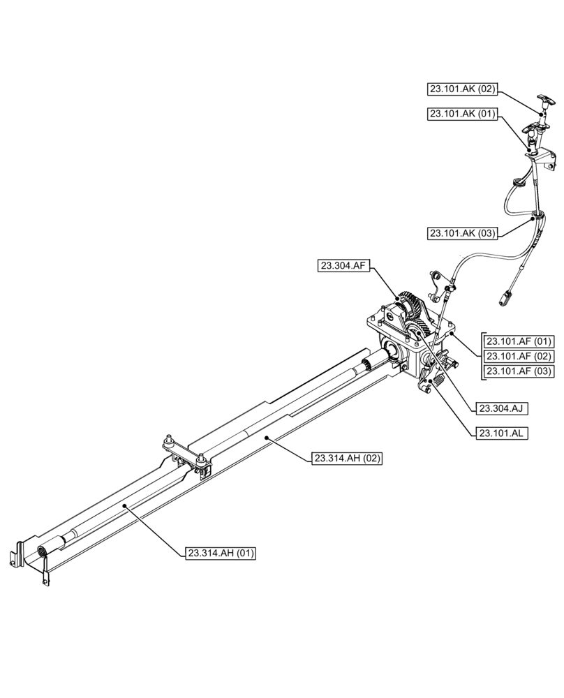 Схема запчастей Case IH FARMALL 65C - (23.000.00[02]) - SECTION INDEX - 4WD LINES (23) - FOUR WHEEL DRIVE SYSTEM