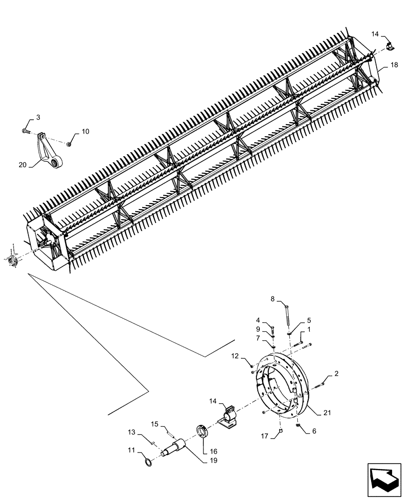 Схема запчастей Case IH DH303 - (58.101.AM[01]) - UII REEL, SINGLE, W/PLASTIC & STEEL FINGERS, 6-BAT (58) - ATTACHMENTS/HEADERS