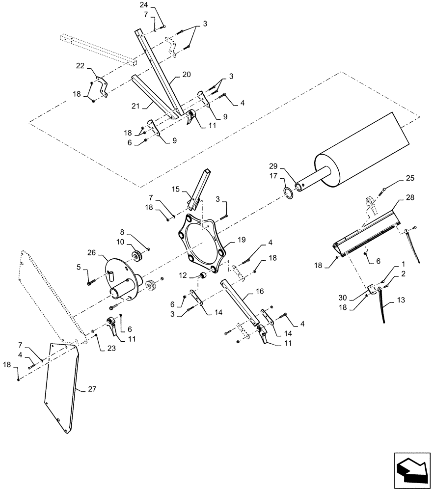Схема запчастей Case IH DH253 - (58.101.AM[02]) - REEL, UII SPLIT W/PLASTIC FINGERS, 6-BAT (58) - ATTACHMENTS/HEADERS