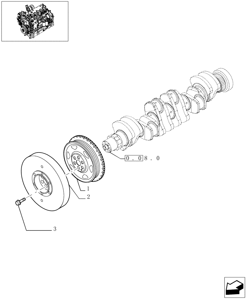 Схема запчастей Case IH PUMA 195 - (0.08.4) - PULLEY CRANKSHAFT (01) - ENGINE
