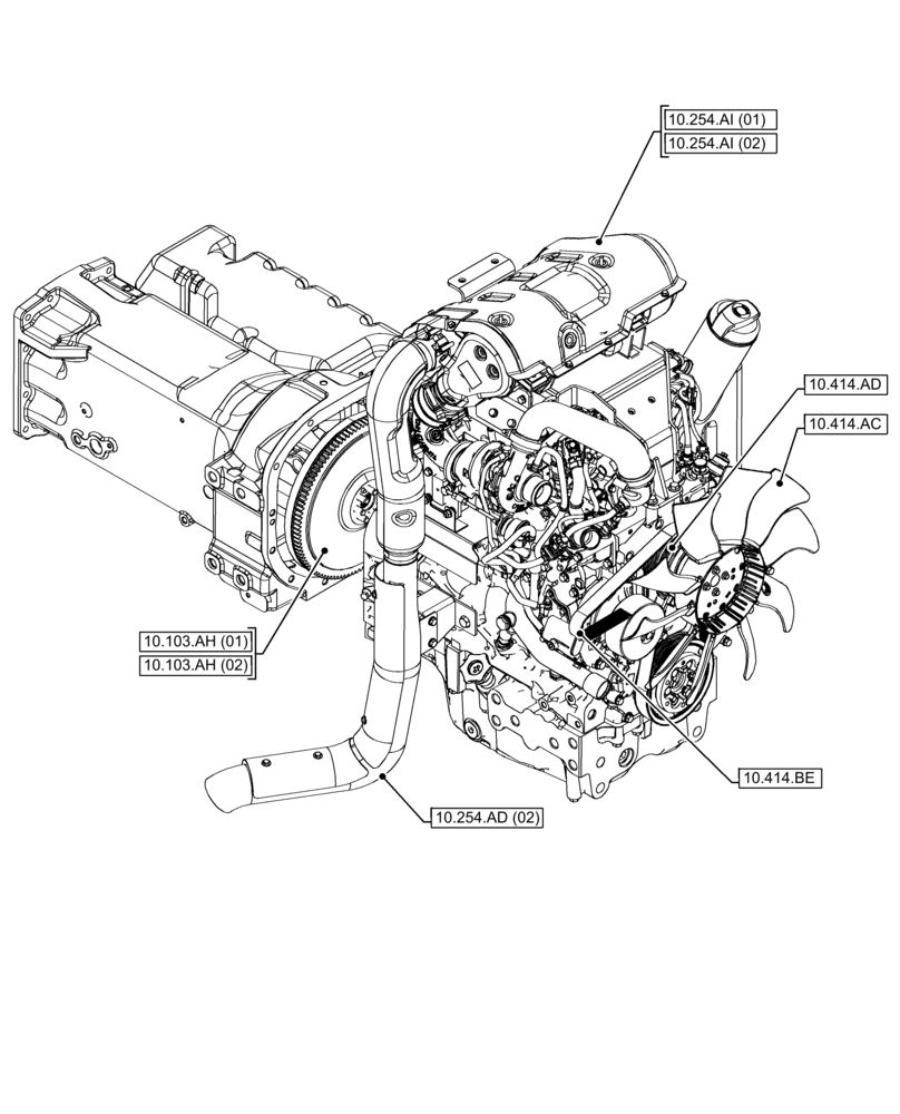 Схема запчастей Case IH FARMALL 65C - (10.000.00[02]) - SECTION INDEX - ENGINE (10) - ENGINE
