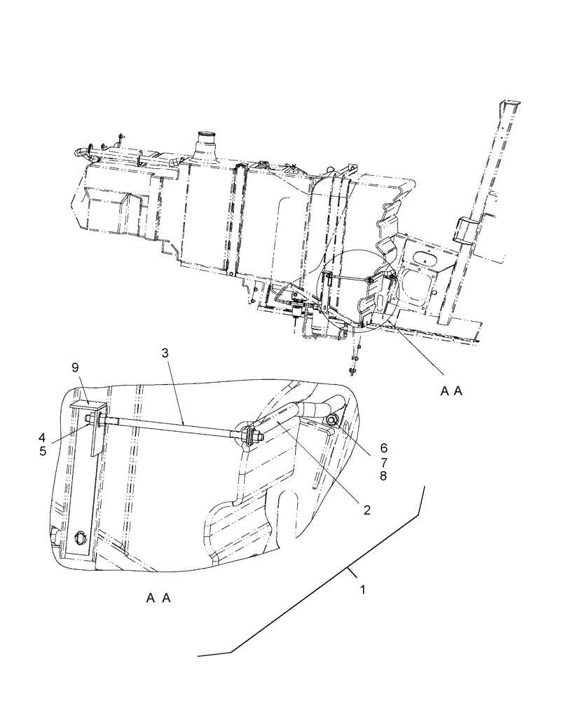 Схема запчастей Case IH AFX8010 - (B.20.A.22[2]) - FUEL TANK SUPPORT KIT B - Power Production