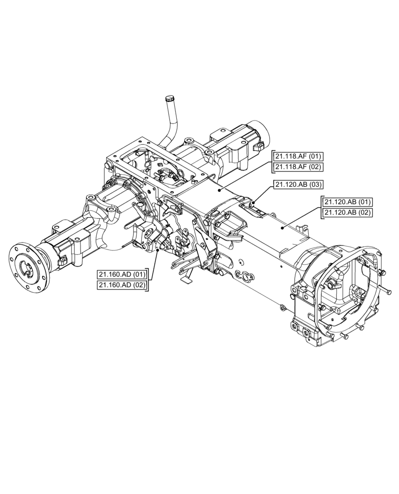 Схема запчастей Case IH FARMALL 75C - (21.000.00[03]) - SECTION INDEX - TRANSMISSION (21) - TRANSMISSION