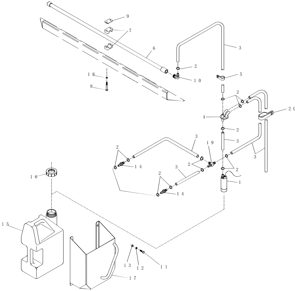 Схема запчастей Case IH 7700 - (A11.18[01]) - Windscreen Washer (90) - PLATFORM, CAB, BODYWORK AND DECALS